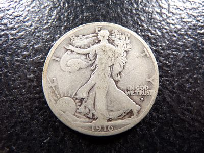 1916-D OBV. WALKING LIBERTY SILVER HALF DOLLAR. CLICK THE LINK FROM YOUR INVOICE TO PAY...