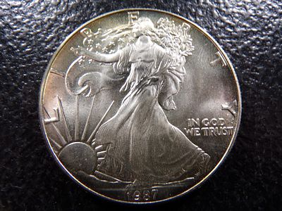 1987 AMERICAN SILVER EAGLE DOLLAR. CLICK THE LINK FROM YOUR INVOICE TO PAY... INVOICES ARE