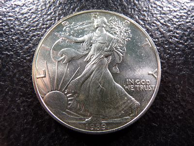 1989 AMERICAN SILVER EAGLE DOLLAR. CLICK THE LINK FROM YOUR INVOICE TO PAY... INVOICES ARE