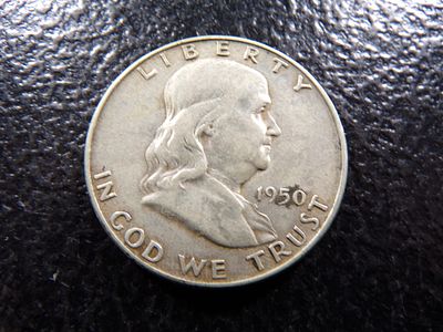 1950-D FRANKLIN SILVER HALF DOLLAR. CLICK THE LINK FROM YOUR INVOICE TO PAY... INVOICES ARE