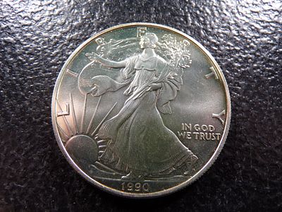 1990 AMERICAN SILVER EAGLE DOLLAR. CLICK THE LINK FROM YOUR INVOICE TO PAY... INVOICES ARE