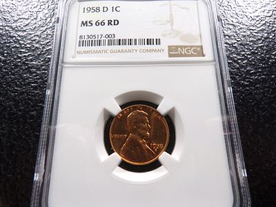 1958-D NGC MS66RD LINCOLN WHEAT CENT. CLICK THE LINK FROM YOUR INVOICE TO PAY... INVOICES ARE