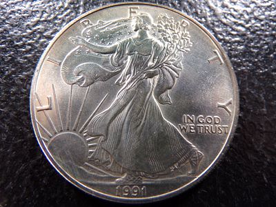 1991 AMERICAN SILVER EAGLE DOLLAR. CLICK THE LINK FROM YOUR INVOICE TO PAY... INVOICES ARE