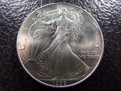 1992 AMERICAN SILVER EAGLE DOLLAR. CLICK THE LINK FROM YOUR INVOICE TO PAY... INVOICES ARE