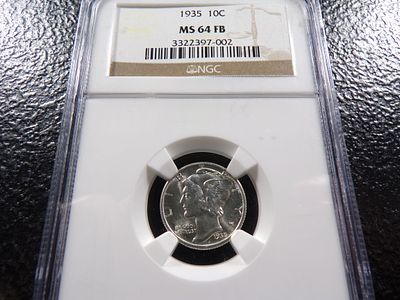 1935 NGC MS64FB MERCURY SILVER DIME. CLICK THE LINK FROM YOUR INVOICE TO PAY... INVOICES ARE