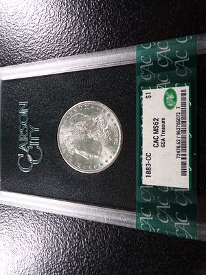1883-CC CAC MS62 GSA TREASURE CARSON CITY MORGAN SILVER DOLLAR *****MS62 CARSON CITY*****. CLICK 