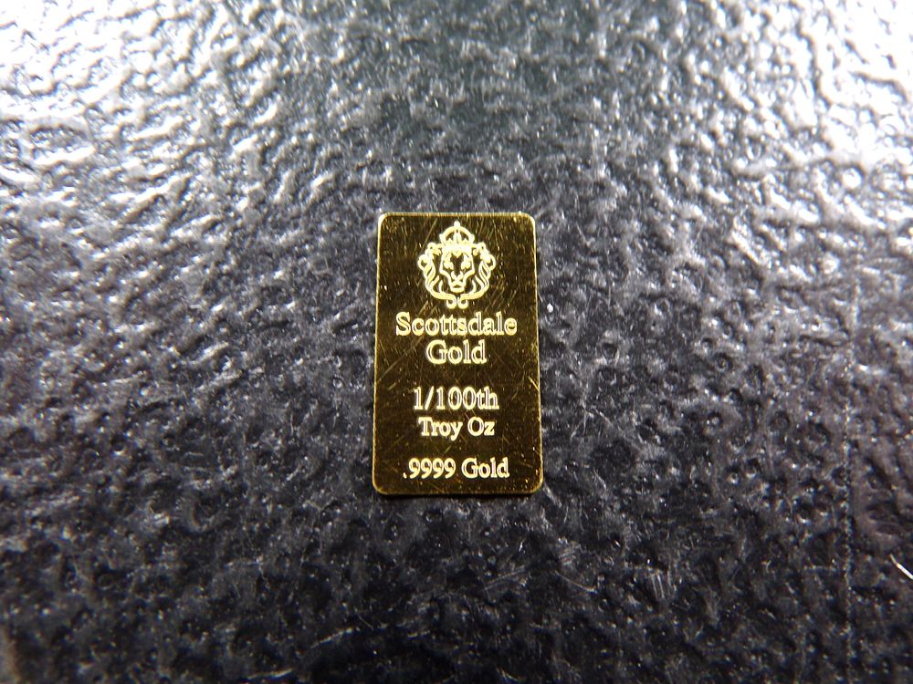 SCOTTSDALE 1/100TH OUNCE .9999 PURE GOLD BAR *****GOLD BAR*****. CLICK THE LINK FROM YOUR 