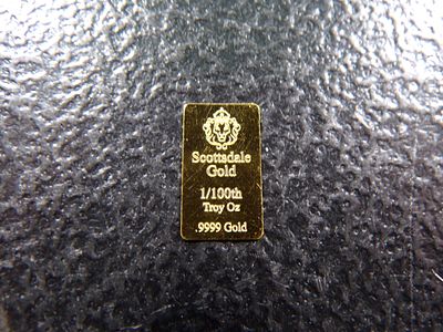 SCOTTSDALE 1/100TH OUNCE .9999 PURE GOLD BAR *****GOLD BAR*****. CLICK THE LINK FROM YOUR 