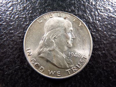 1948 HIGH GRADE FRANKLIN SILVER HALF DOLLAR. CLICK THE LINK FROM YOUR INVOICE TO PAY... INVOICES 