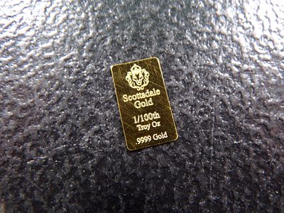 SCOTTSDALE 1/100TH OUNCE .9999 PURE GOLD BAR *****GOLD BAR*****. CLICK THE LINK FROM YOUR 