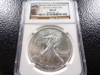 2013-S NGC MS69 SAN FRANCISCO MINT AMERICAN SILVER EAGLE DOLLAR. CLICK THE LINK FROM YOUR 