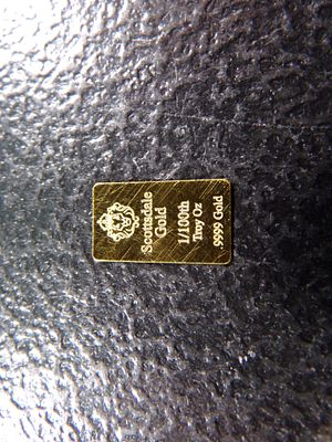 SCOTTSDALE 1/100TH OUNCE .9999 PURE GOLD BAR *****GOLD BAR*****. CLICK THE LINK FROM YOUR 