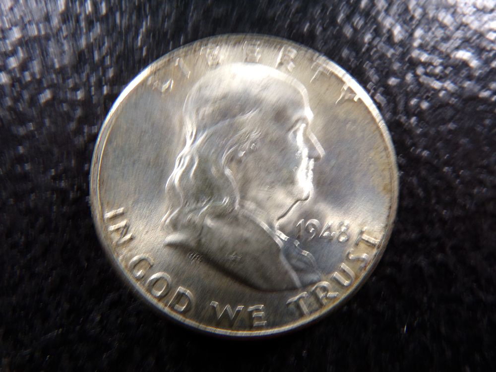 1948-D HIGH GRADE FRANKLIN SILVER HALF DOLLAR. CLICK THE LINK FROM YOUR INVOICE TO PAY... 