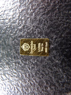 SCOTTSDALE 1/100TH OUNCE .9999 PURE GOLD BAR *****GOLD BAR*****. CLICK THE LINK FROM YOUR 