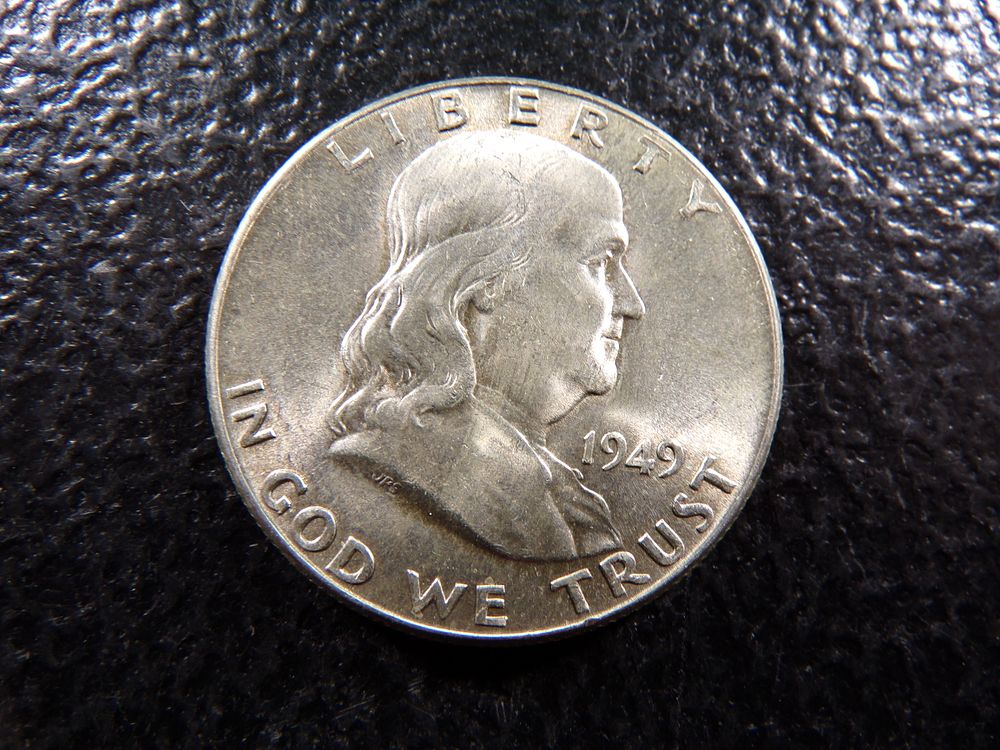 1949 HIGH GRADE FRANKLIN SILVER HALF DOLLAR. CLICK THE LINK FROM YOUR INVOICE TO PAY... INVOICES 