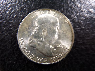 1949-D HIGH GRADE FRANKLIN SILVER HALF DOLLAR. CLICK THE LINK FROM YOUR INVOICE TO PAY... 