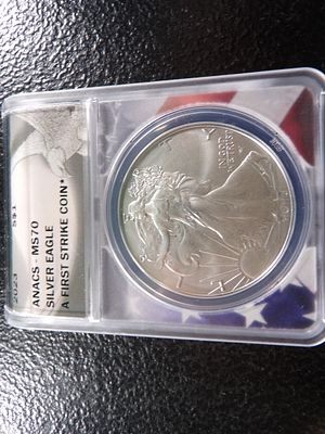 2023 ANACS MS70 FIRST STRIKE COIN AMERICAN SILVER EAGLE DOLLAR. CLICK THE LINK FROM YOUR INVOICE 