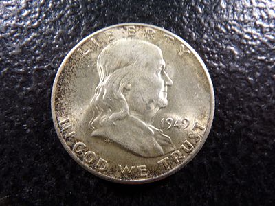 1949-S HIGH GRADE FRANKLIN SILVER HALF DOLLAR. CLICK THE LINK FROM YOUR INVOICE TO PAY... 