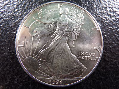 1991 AMERICAN SILVER EAGLE DOLLAR *****1 OZ. SILVER*****. CLICK THE LINK FROM YOUR INVOICE TO 