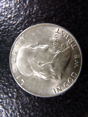 1950-D HIGH GRADE FRANKLIN SILVER HALF DOLLAR. CLICK THE LINK FROM YOUR INVOICE TO PAY... 