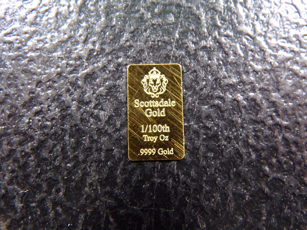 SCOTTSDALE 1/100TH OUNCE .9999 PURE GOLD BAR *****GOLD BAR*****. CLICK THE LINK FROM YOUR 