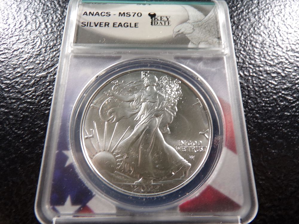 2022 ANACS MS70 KEY DATE SILVER EAGLE DOLLAR. CLICK THE LINK FROM YOUR INVOICE TO PAY... 