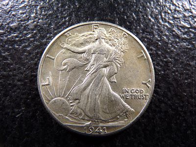 1941 HIGH GRADE WALKING LIBERTY SILVER HALF DOLLAR. CLICK THE LINK FROM YOUR INVOICE TO PAY... 