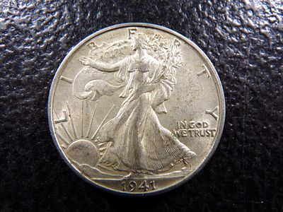 1941-D HIGH GRADE WALKING LIBERTY SILVER HALF DOLLAR. CLICK THE LINK FROM YOUR INVOICE TO PAY... 