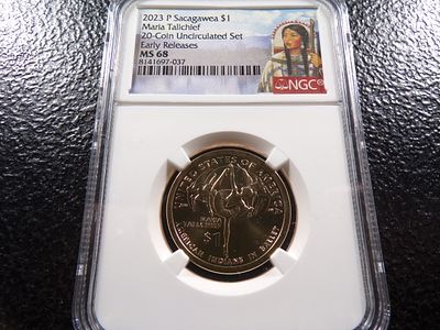 2023-P NGC MS68 MARIA TALLCHIEF EARLY RELEASES SACAGAWEA DOLLAR. CLICK THE LINK FROM YOUR 