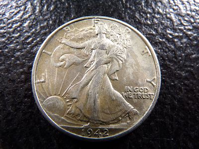 1942 HIGH GRADE WALKING LIBERTY SILVER HALF DOLLAR. CLICK THE LINK FROM YOUR INVOICE TO PAY... 