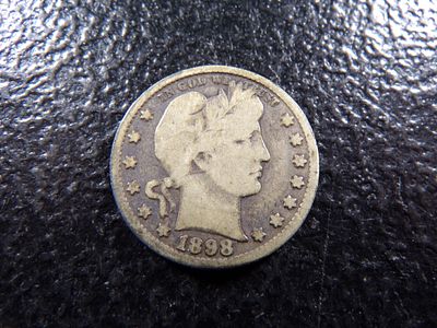1898 LIBERTY HEAD BARBER SILVER QUARTER. CLICK THE LINK FROM YOUR INVOICE TO PAY... INVOICES ARE 