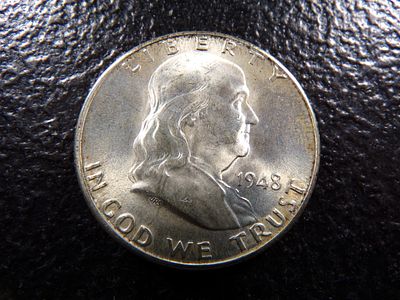 1948-D HIGH GRADE FRANKLIN SILVER HALF DOLLAR. CLICK THE LINK FROM YOUR INVOICE TO PAY... 