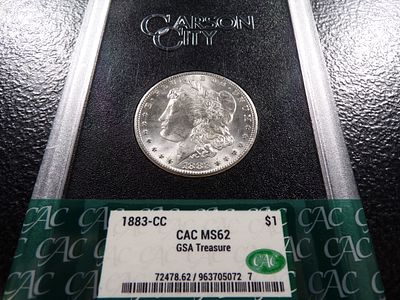 1883-CC CAC MS62 GSA TREASURE CARSON CITY MORGAN SILVER DOLLAR. CLICK THE LINK FROM YOUR INVOICE 
