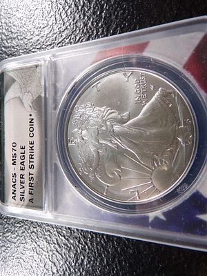 2023 ANACS MS70 A FIRST STRIKE COIN SILVER EAGLE DOLLAR. CLICK THE LINK FROM YOUR INVOICE TO 