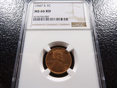1947-S NGC MS66RD LINCOLN WHEAT CENT. CLICK THE LINK FROM YOUR INVOICE TO PAY... INVOICES ARE 