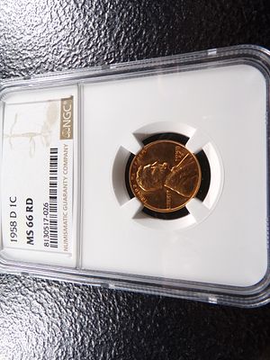 1958-D NGC MS66RD LINCOLN WHEAT CENT. CLICK THE LINK FROM YOUR INVOICE TO PAY... INVOICES ARE 