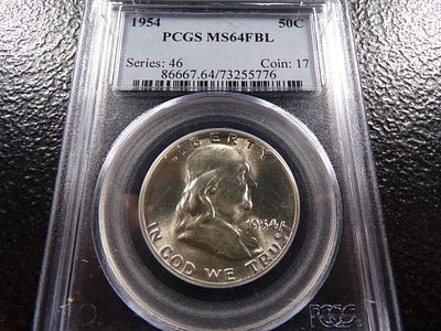 1954 PCGS MS64FBL FRANKLIN SILVER HALF DOLLAR. CLICK THE LINK FROM YOUR INVOICE TO PAY... 