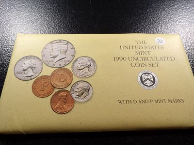 1990 UNITED STATES UNC. COIN SET P&D. CLICK THE LINK FROM YOUR INVOICE TO PAY... INVOICES ARE 