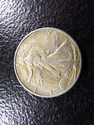 1942-D HIGH GRADE WALKING LIBERTY SILVER HALF DOLLAR. CLICK THE LINK FROM YOUR INVOICE TO PAY... 