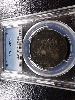 1833 PCGS VF30 CAPPED BUST SILVER HALF DOLLAR. CLICK THE LINK FROM YOUR INVOICE TO PAY... 