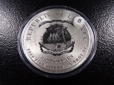 2024 (5 OUNCES 9999 FINE SILVER) NAPOLEON REP. OF LIBERIA $100 *****5 OZ. SILVER*****. CLICK THE 