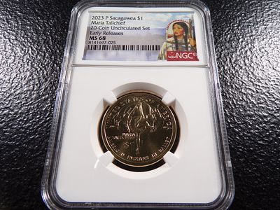 2023-P NGC MS68 MARIA TALLCHIEF SACAGAWEA DOLLAR. CLICK THE LINK FROM YOUR INVOICE TO PAY... 