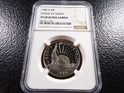 1986-S NGC PF 69 ULTRA CAMEO STATUE OF LIBERTY HALF DOLLAR. CLICK THE LINK FROM YOUR INVOICE TO 