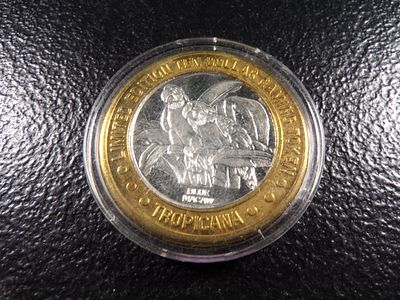 TROPICANA .999 FINE SILVER $10 LIMITED EDITION GAMING TOKEN. CLICK THE LINK FROM YOUR INVOICE TO 