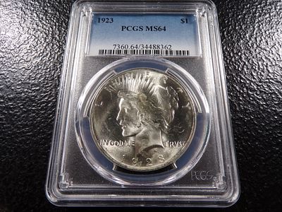 1923 PCGS MS64 PEACE SILVER DOLLAR *****MS64*****. CLICK THE LINK FROM YOUR INVOICE TO PAY... 
