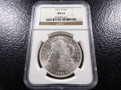 1921-D NGC MS63 MORGAN SILVER DOLLAR. CLICK THE LINK FROM YOUR INVOICE TO PAY... INVOICES ARE 