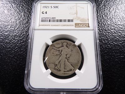 1921-S NGC G4 KEY DATE WALKING LIBERTY SILVER HALF DOLLAR. CLICK THE LINK FROM YOUR INVOICE TO 