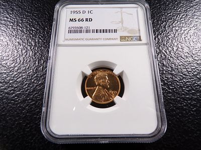 1955-D NGC MS66RD LINCOLN WHEAT CENT. CLICK THE LINK FROM YOUR INVOICE TO PAY... INVOICES ARE 