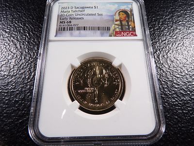 2023-D NGC MS68 MARIA TALLCHIEF EARLY RELEASES SACAGAWEA DOLLAR. CLICK THE LINK FROM YOUR 