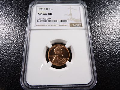 1957-D NGC MS66RD LINCOLN WHEAT CENT. CLICK THE LINK FROM YOUR INVOICE TO PAY... INVOICES ARE 